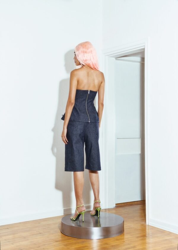 SAMEDI - DENIM CORSET BUSTIER - Görsel 4